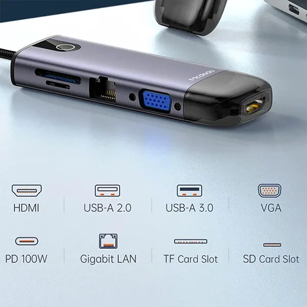 هاب 10 پورت USB-C مک دودو مدل HU-742