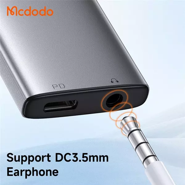 تبدیل تایپ سی به جک 3.5 میلیمتری AUX+پورت تایپ سی مک دودو مدل MCDODO CA-5050