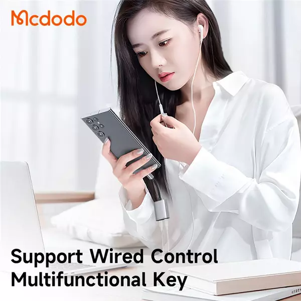تبدیل تایپ سی به جک 3.5 میلیمتری AUX+پورت تایپ سی مک دودو مدل MCDODO CA-5050
