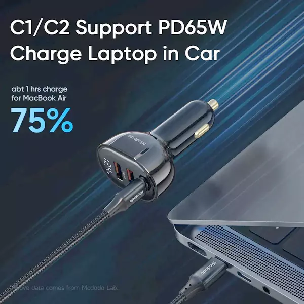 شارژر فندکی 128 وات مک دودو مدل PD128W 2C1U