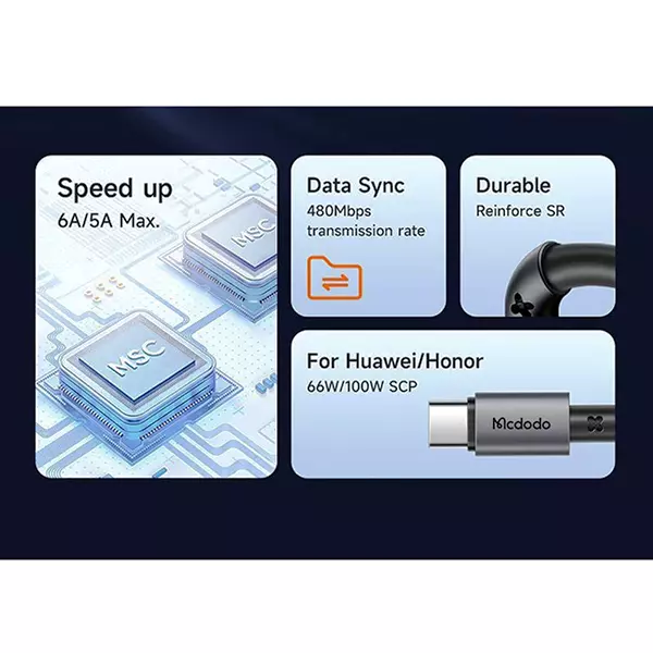 کابل USB به USB-C مک دودو مدل CA-3590 طول 1.2 متر
