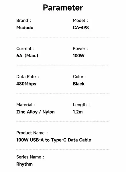 کابل تبدیل USB-C به لایتنینگ مک دودو مدل CA-4980 طول 1.2 متر