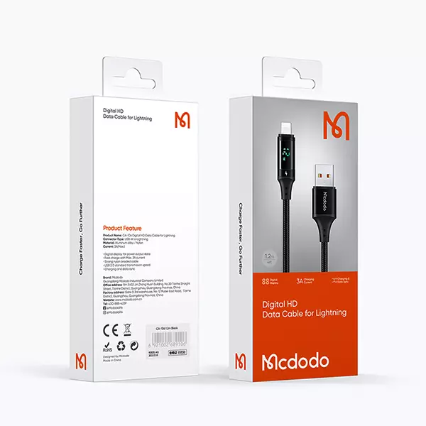 کابل تبدیل USB به لایتنینگ مک دودو مدل Digital HD 1060 طول 1.2 متر