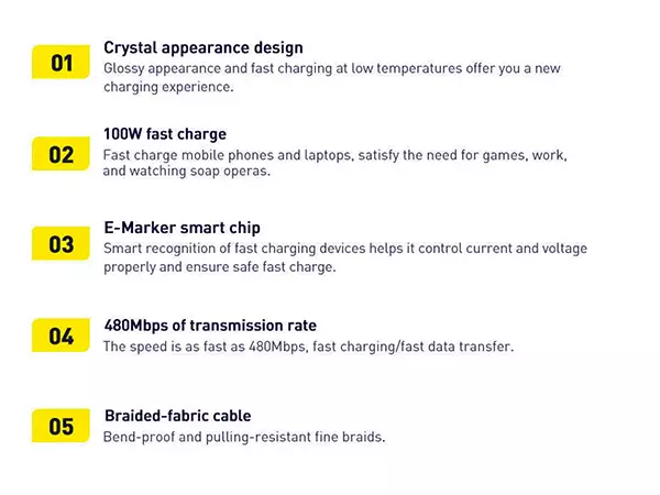 کابل ۲ متری Type-C به Type-C بیسوس مدل CAJY000701