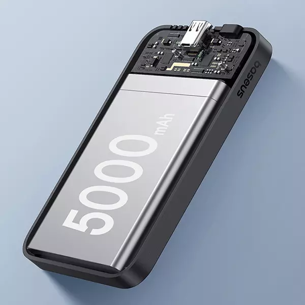 پاوربانک بیسوس مدل P10022107113 ظرفیت 5000 میلیآمپر ساعت