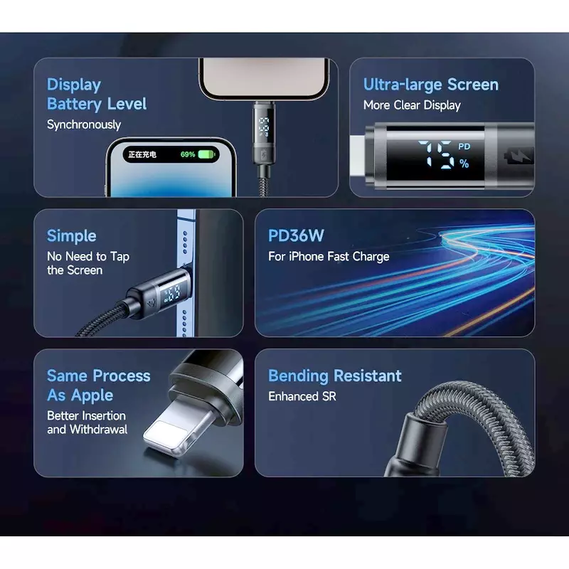 کابل USB-C به لایتنینگ مک دودو مدل CA-521 طول 1.2 متر