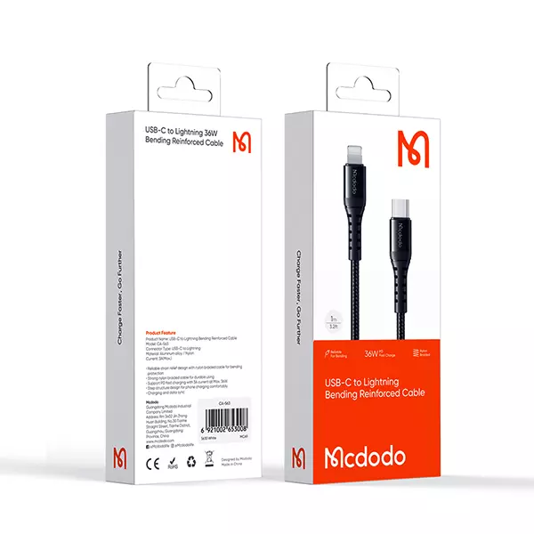 کابل تبدیل USB -C به لایتنینگ مک دودو مدل CA-563 طول 1 متر