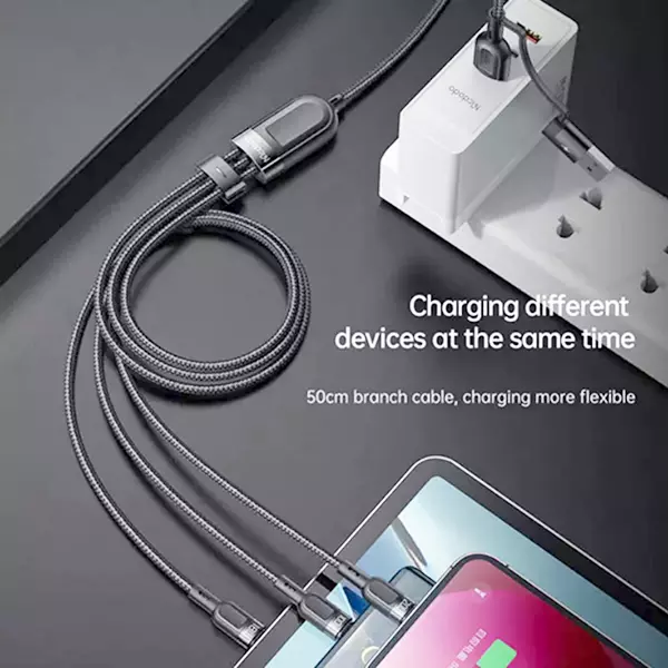 کابل تبدیل USB به لایتنینگ / usb-C / Microusb مک دودو مدل CA-8800 طول 1.2 متر