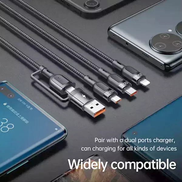 کابل تبدیل USB به لایتنینگ / usb-C / Microusb مک دودو مدل CA-8800 طول 1.2 متر