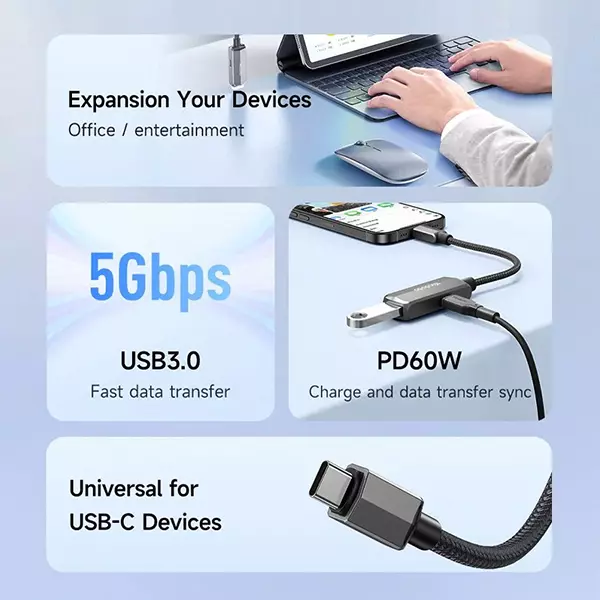 تبدیل otg تایپ سی به یو اس بی مک دودو مدل CA-2830