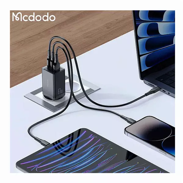 شارژر دیواری67 وات به همراه کابل تایپ سی مک دودو مدل CH-1543