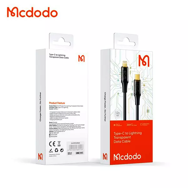 کابل تبدیل USB-C به لایتنینگ مک دودو مدل CA-1590 طول 1.2 متر