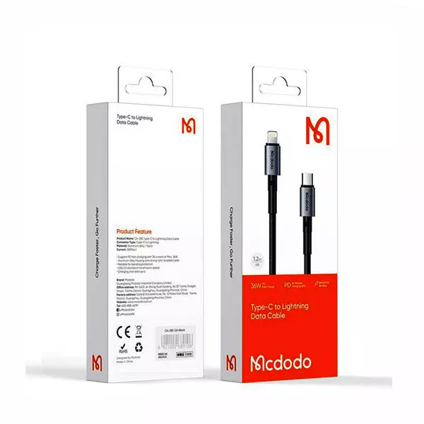 کابل تبدیل USB-C به لایتنینگ مک دودو مدل CA-2851 طول 1.8 متر