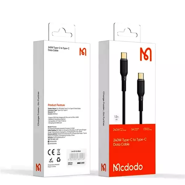 کابل تبدیل USB-C مک دودو مدل CA-3310 240w طول 1.2 متر