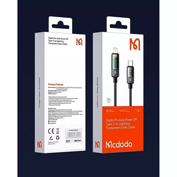 کابل تبدیل USB-C به لایتنینگ مک دودو مدل CA-3600 طول 1.2 متر