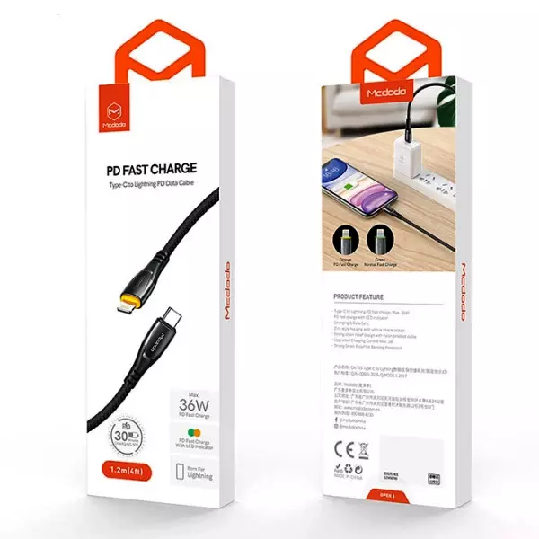 کابل تبدیل USB-C به لایتنینگ مک دودو مدل CA-7651 طول 1.8 متر