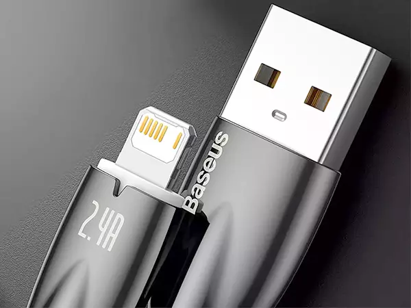 کابل USB به لایتنینگ 2.4 آمپر یک متری بیسوس مدل CADH000201