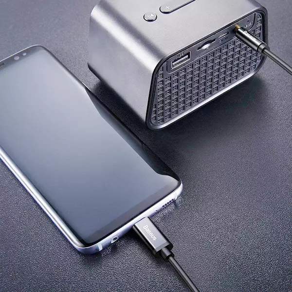 کابل تبدیل 1.2 متری USB-C به AUX بیسوس مدل CAM01-01