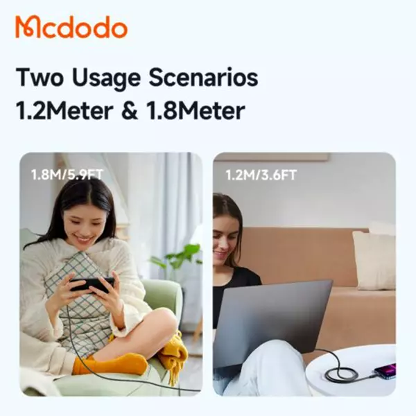 کابل تبدیل USB به لایتینگ مک دودو مدل CA-2080 طول 1.2 متر