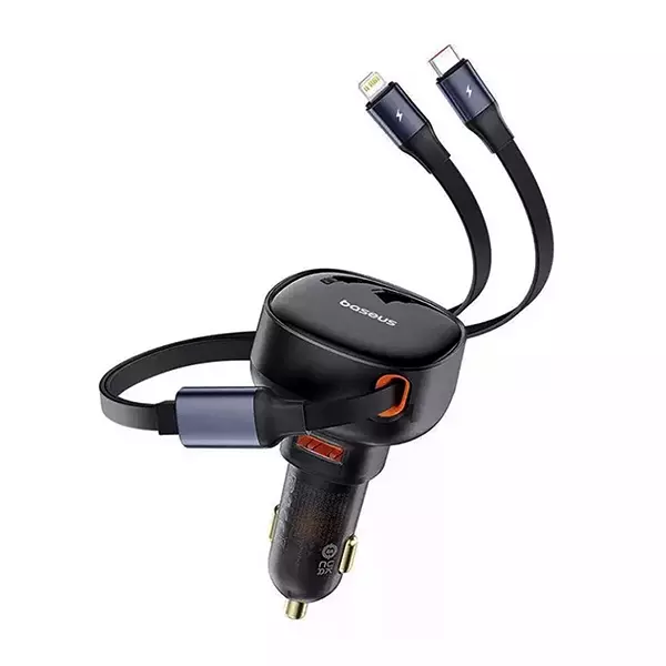 شارژر فندکی 60 وات بیسوس cctxp-cc Enjoyment Pro مدل C00057802111 همراه با کابل متصل