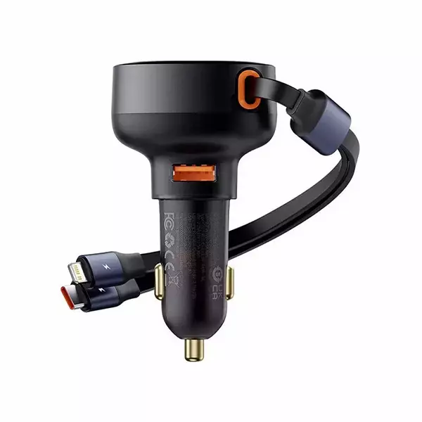 شارژر فندکی 60 وات بیسوس cctxp-cc Enjoyment Pro مدل C00057802111 همراه با کابل متصل