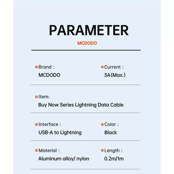 کابل تبدیل USB به لایتنینگ مک دودو مدل CA-2261 طول 1 متر