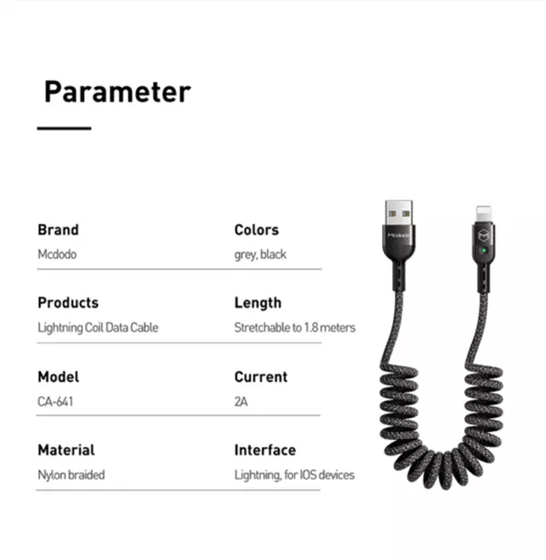 Mcdodo CA-6410 USB To Lightning 1.8m cable