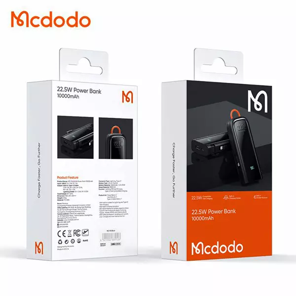پاوربانک 10000 مک دودو مدل MC-1161 با توان 22.5 وات