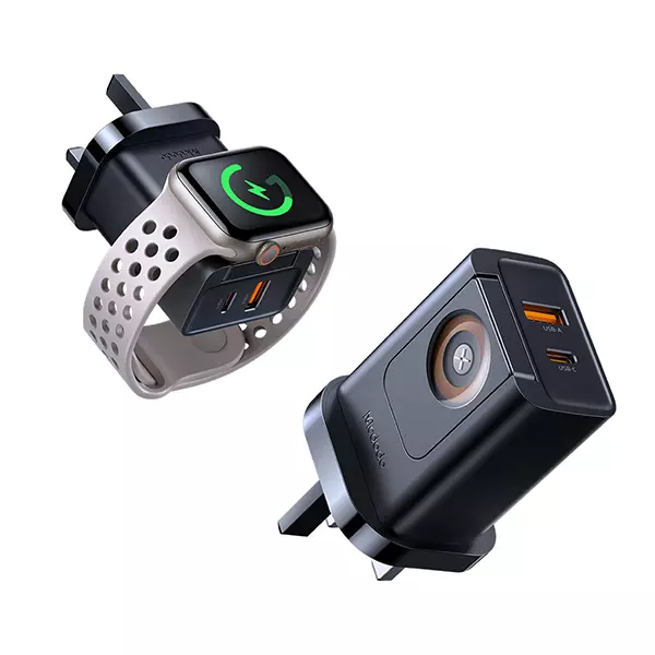 آداپتور شارژ 2پورت 30 وات و شارژر وایرلس اپل واچ مک دودو مدل CH-3980