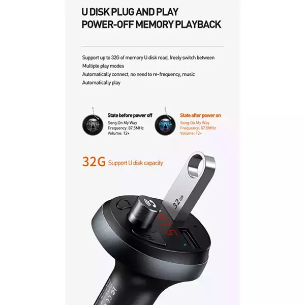 شارژر فندکی فست شارژ و گیرنده بلوتوثی مک دودو مدل CC-688