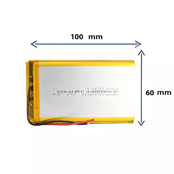 باتری لیتیوم پلیمری ۳٫۷ ولت مدل 1160100 10000mAh
