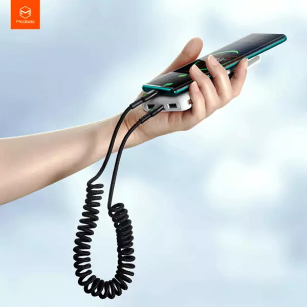 کابل شارژ فنری تایپ سی به تایپ سی 60 وات مک دودو مدل CA-7860 طول 1.8 متر