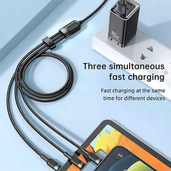 کابل تبدیل USB به microUSB / لایتنینگ / USB-C مک دودو مدل CA-0930 طول 1.2 متر