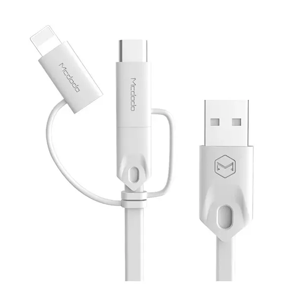 کابل تبدیل USB به microUSB / لایتنینگ / USB-C مک دودو مدل CA-1090 طول 1 متر