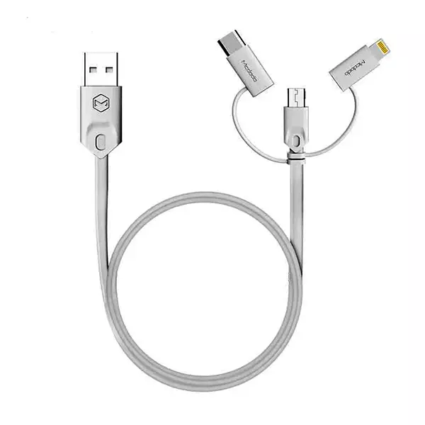 کابل تبدیل USB به microUSB / لایتنینگ / USB-C مک دودو مدل CA-1090 طول 1 متر