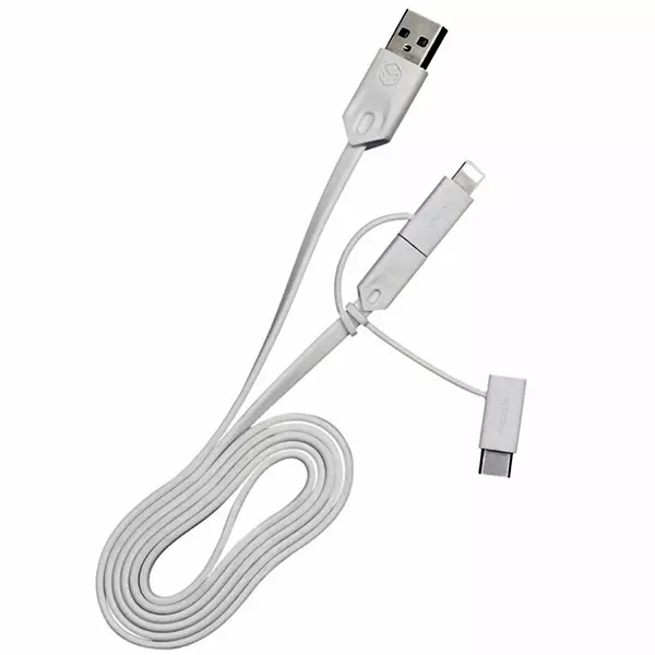 کابل تبدیل USB به microUSB / لایتنینگ / USB-C مک دودو مدل CA-1090 طول 1 متر