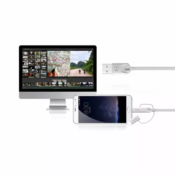 کابل تبدیل USB به microUSB / لایتنینگ / USB-C مک دودو مدل CA-1090 طول 1 متر