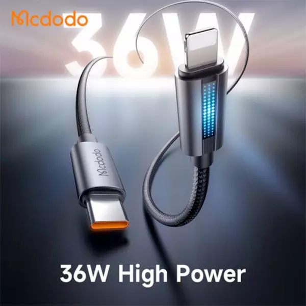 کابل تایپ سی به لایتنینگ 36 وات مک دودو مدل CA-5710 طول 1.2 متر