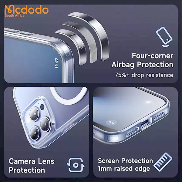 قاب شفاف مگنتی گوشی آیفون 16 iPhone مک دودو مدل PC-4920