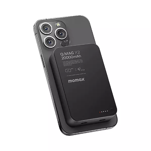 پاوربانک مگ سیف و تایپ سی 20000 مومکس مدل Q.MAG X2 IP133
