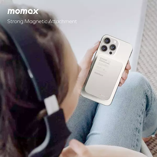پاوربانک مگ سیف و تایپ سی 20000 مومکس مدل Q.MAG X2 IP133