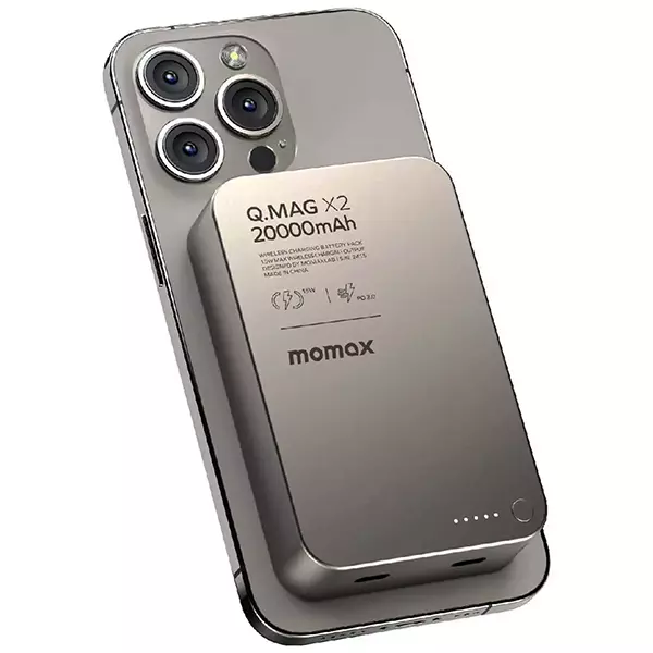 پاوربانک مگ سیف و تایپ سی 20000 مومکس مدل Q.MAG X2 IP133