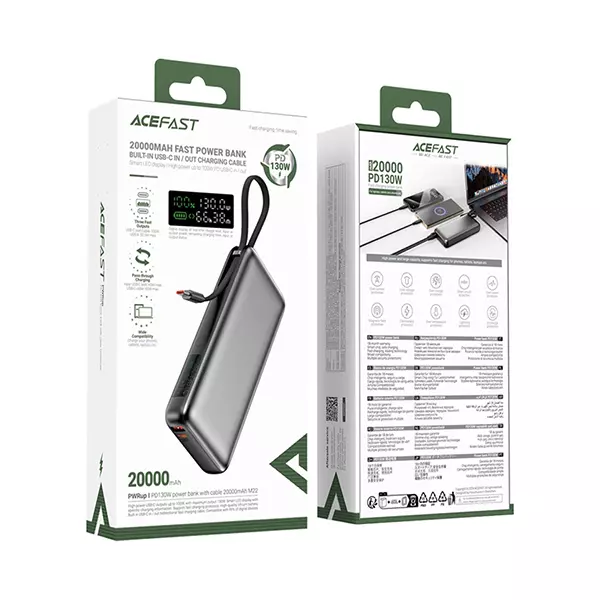 پاوربانک 20000 ایس فست ACEFAST M22 PD130W GaN Fast Charger