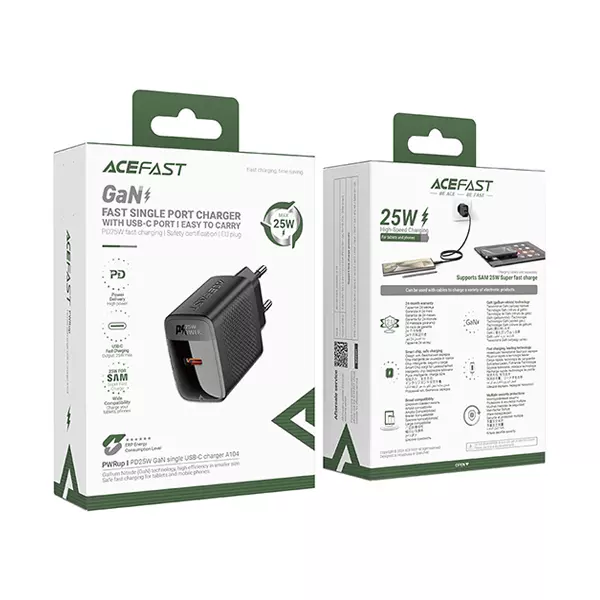 شارژر دیواری ایس فست ACEFAST A104 PD25W GaN Fast Charger