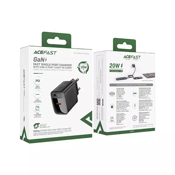 شارژر دیواری ایس فست ACEFAST A82 PD20W GaN Fast Charger