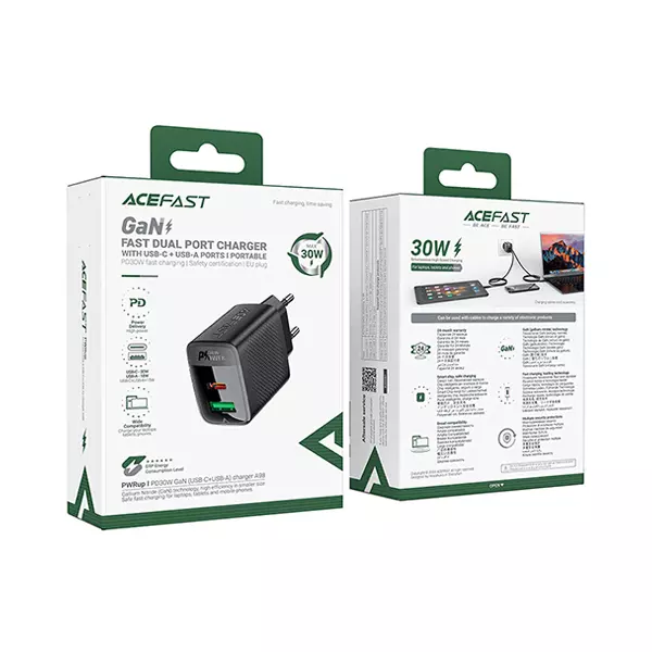 شارژر دیواری ایس فست ACEFAST A98 PD30W GaN Fast Charger