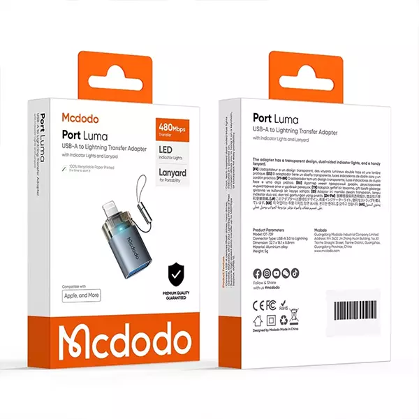 مبدل OTG یو اس بی به لایتنینگ مک دودو مدل OT-7390