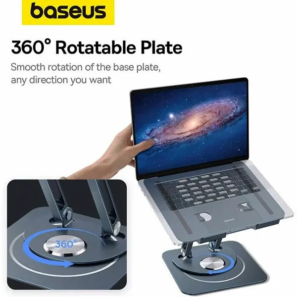 پایه نگهدارنده لپ تاپ قابل چرخش و تاشو بیسوس مدل BS-HP017