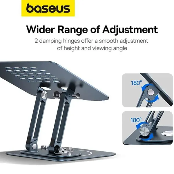 پایه نگهدارنده لپ تاپ قابل چرخش و تاشو بیسوس مدل BS-HP017