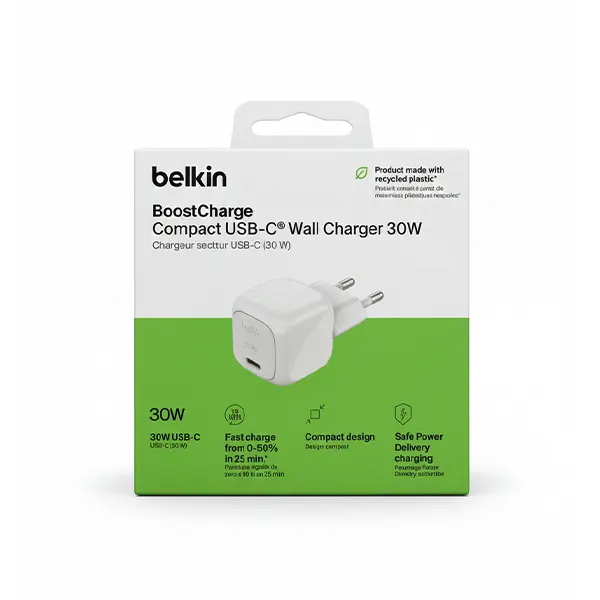 شارژر دیواری 30 وات USB-C بلکین مدل wca008kq